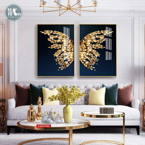 Golden butterfly Gilt Picture Wall Gizzmopro