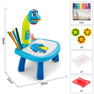 Children Led Projector Art Drawing Table Gizzmopro