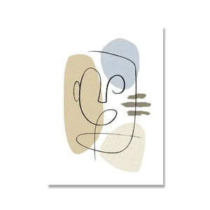 Drew Line Face Flower Abstract Painting Gizzmopro