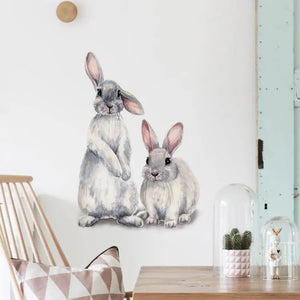 Two Cute Rabbits Wall Sticker Gizzmopro