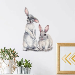 Two Cute Rabbits Wall Sticker Gizzmopro