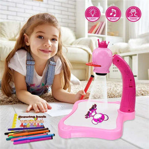 Children Led Projector Art Drawing Table Gizzmopro