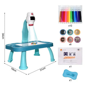 Children Led Projector Art Drawing Table Gizzmopro