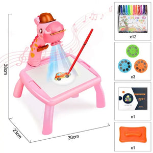 Children Led Projector Art Drawing Table Gizzmopro